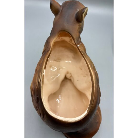 Vintage Napcoware Squirrel Ceramic Planter Figurine Holding Acorn - Picture 5 of 9